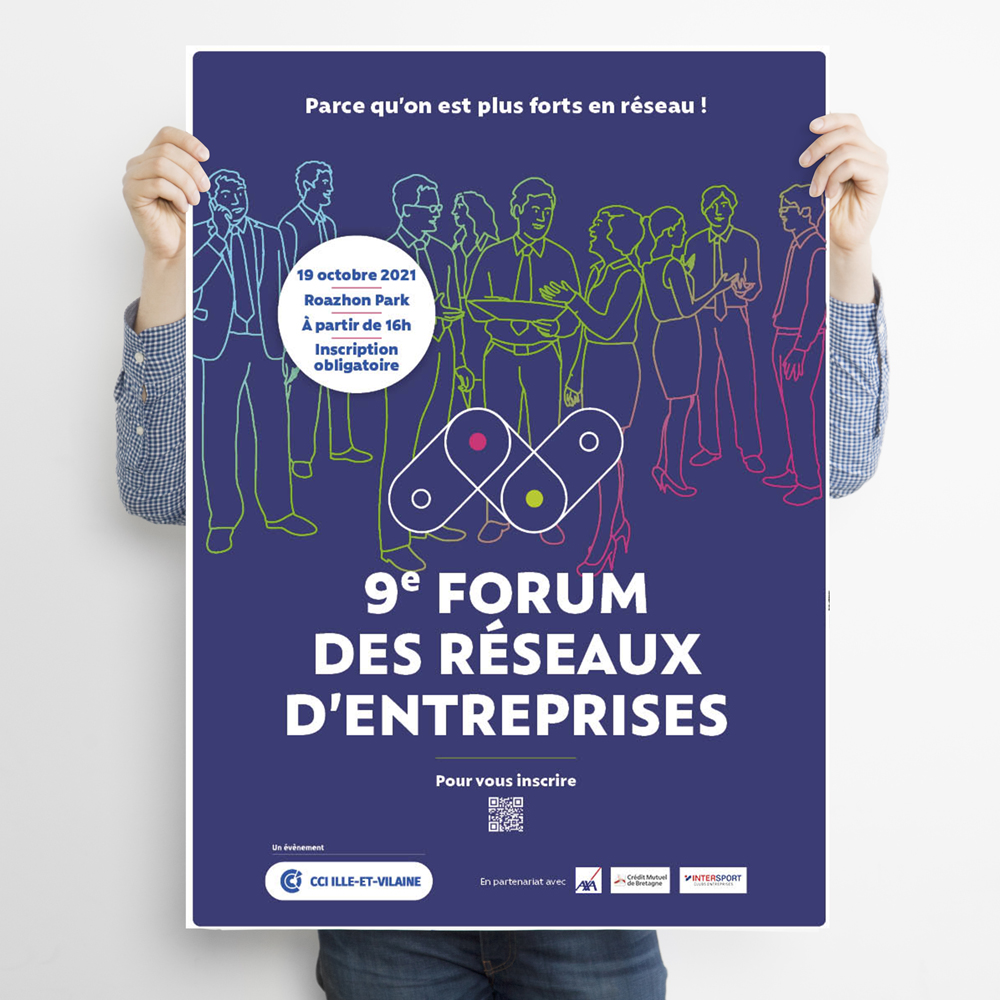 ExPrecontact's tweet photo. 🙋‍♂️Le Forum des Réseaux d’Entreprises, vous connaissez ? Cette 9e édition est l’occasion pour la CCI IIle-et-vilaine de communiquer autrement : une nouvelle identité graphique by Précontact et la réalisation des  supports de com pour faire vivre l’évènement en marquant les esprits https://t.co/8e5wvLfXwk
