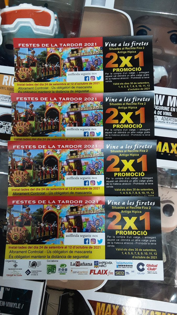 asiflleida's tweet photo. Vine a les firetes i aconsegueix el tickets del 2x1
Aquí dillums 27 de setiembre
Festes de la tardor 2021
LLEIDA https://t.co/WZME3JAYVS