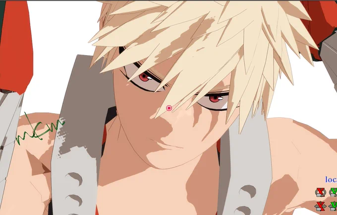 遅々として進まないんですが、時々MMDに持ってって全体の雰囲気見たりしてます。髪の毛もまだ全然植毛中なんだけど…。(A-Toon_v1.02お借りしてます。) 