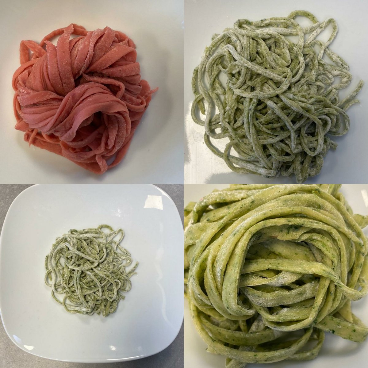 AlexEmery87's tweet photo. With the Brunts Masterchef competition only around the corner, this week the contestants learnt how to make their own pasta flavoured and coloured with spinach at beetroot @BruntsAcademy https://t.co/pACpd3NOzt
