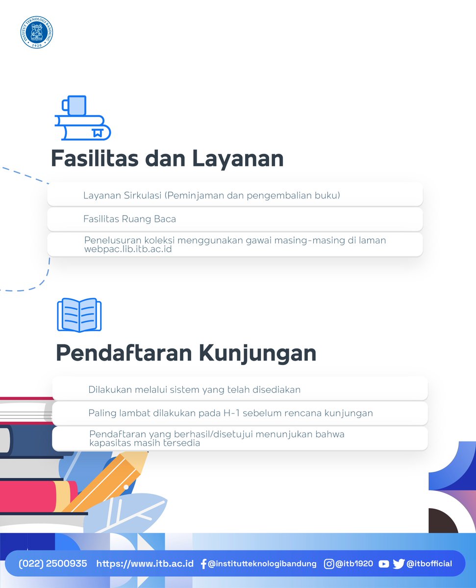 itbofficial's tweet photo. Hai sivitas akademika ITB, akhirnya @ITBLibrary sudah akan dibuka kembali loh mulai Hari Selasa, tanggal 28 September 2021. Jam layanan 09.00 - 14.30 WIB. Informasi lebih lanjut di laman https://t.co/qS0EHqT8I4
#library https://t.co/mIeMeQzWo3