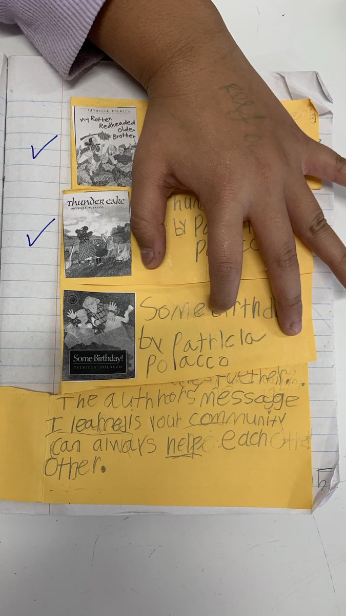 DZLZuniga's tweet photo. Author Study on Patricia Polacco. We used our INBs to compare author messages and record facts from her bio. We found out how she coped with Dyslexia and used her strengths to become a great writer and story teller. https://t.co/DwNgHCYxX0