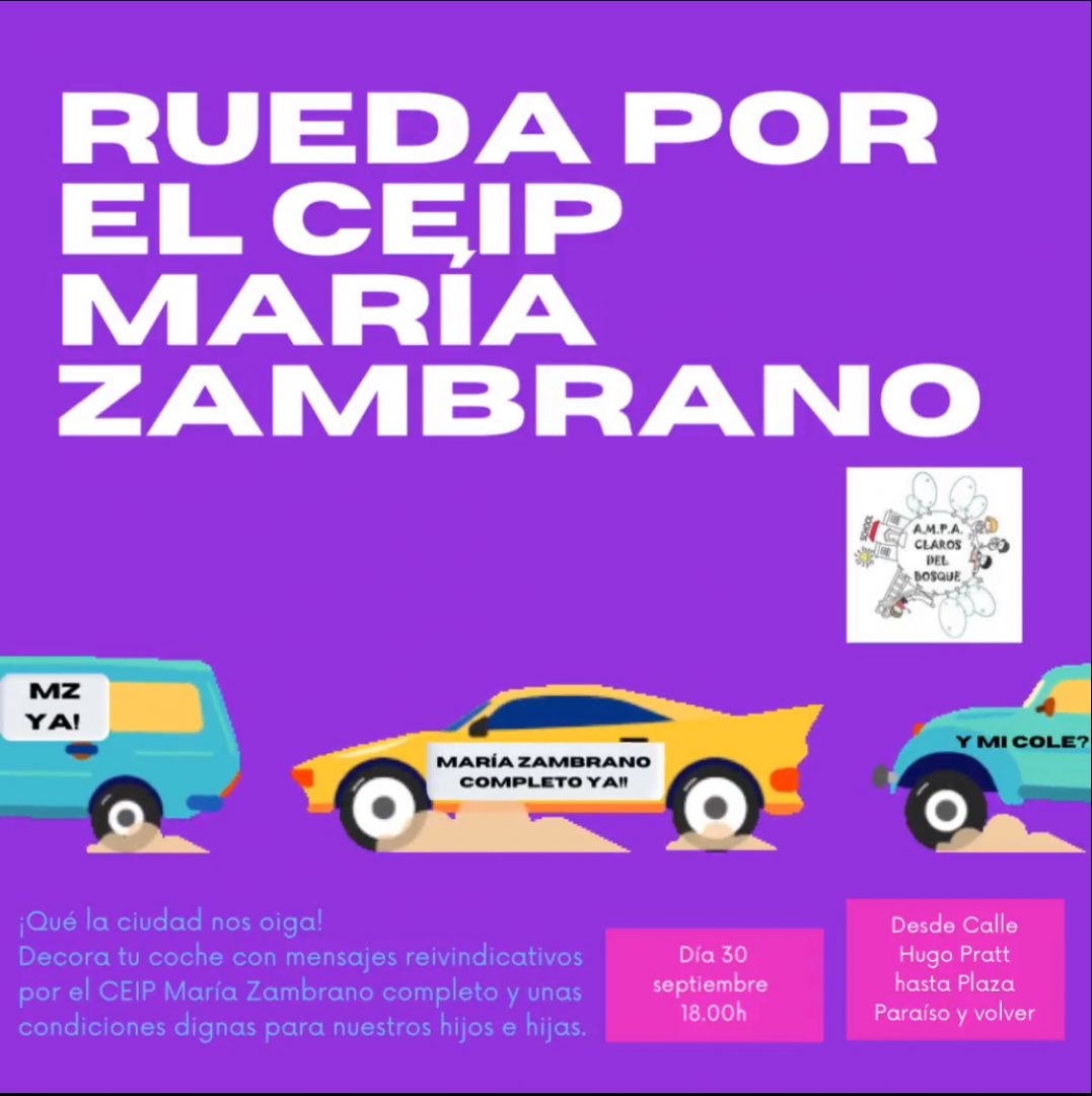 arainfonoticias's tweet photo. El @AMPACdelBosque del CEIP María Zambrano de Zaragoza convoca este jueves una marcha en coche para exigir el inicio de las obras del edificio de Educación Infantil y la necesidad de una licitación para Primaria para el próximo curso: https://t.co/rv6Qfp46us https://t.co/MSDsNq3mLG