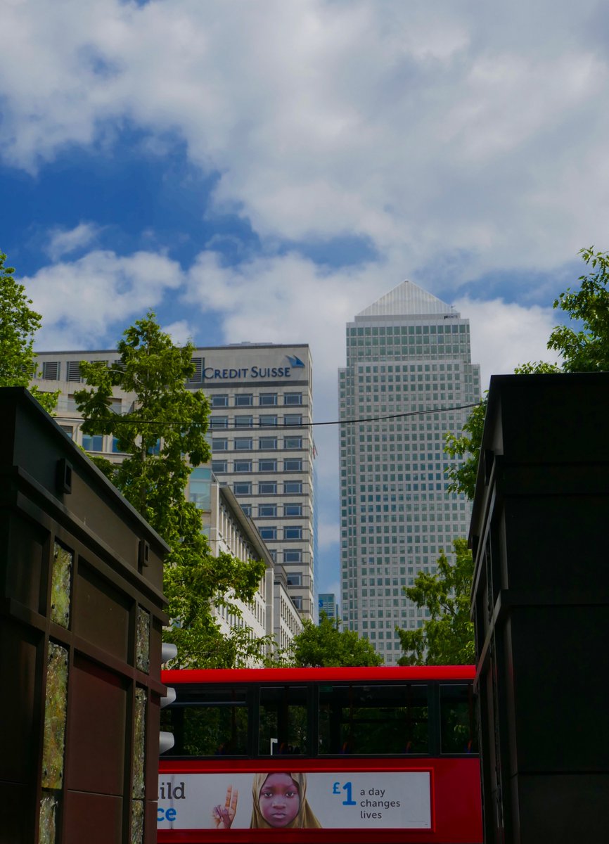 IanCrofton's tweet photo. At Canary Wharf on the Isle of Dogs: “We made our way round the shiny new financial district, walking amongst imposing bank headquarters, frothing fountains, chunky pieces of newly commissioned sculpture ...” From #FringedWithMudAndPearls: An English Island Odyssey  @BirlinnBooks https://t.co/FyHxhQnh6G