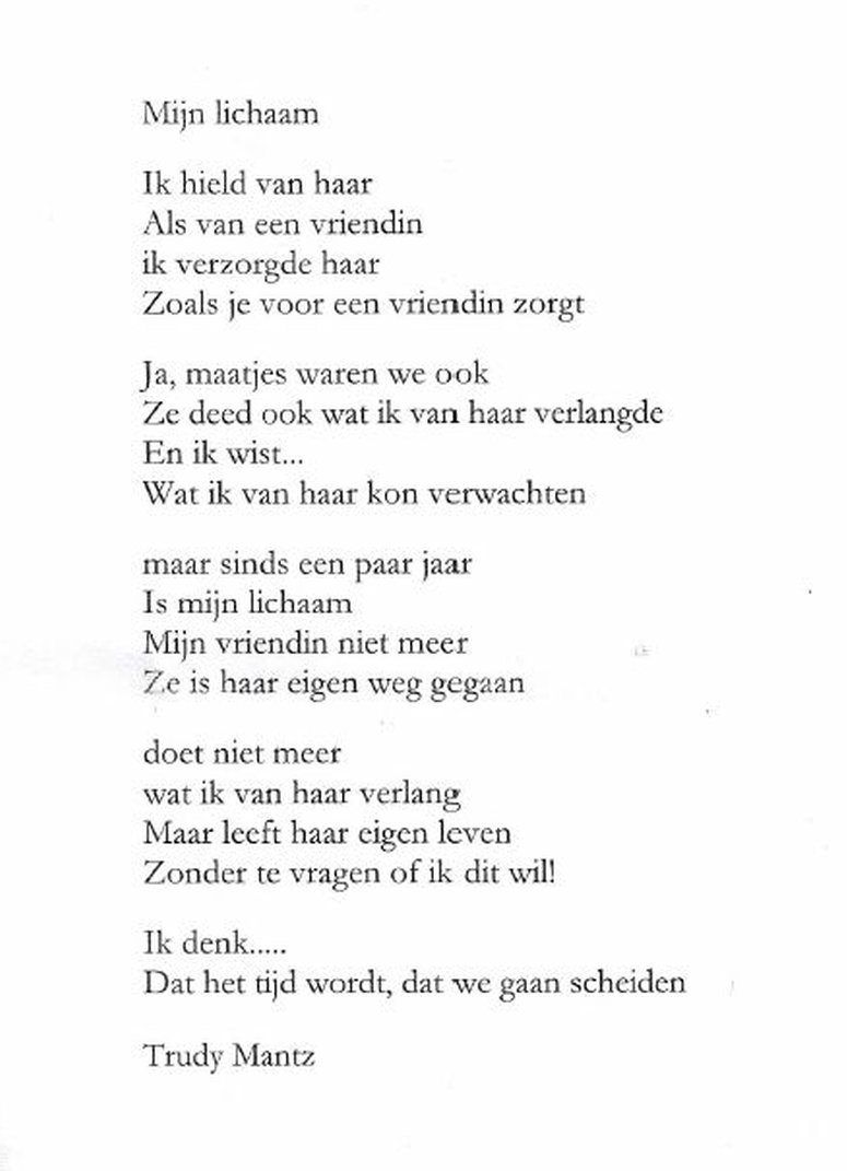 Herkenbaar voor me. ALS gaat winnen.