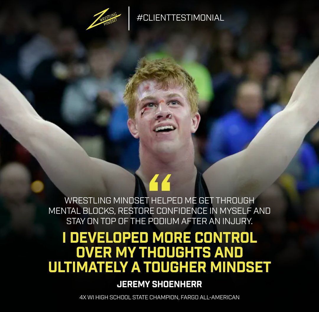 WrestlingMindse's tweet photo. Jeremy Shoenherr, 4x WI high school state champion, Fargo All-American and current #wisconsinbadger wrestler shares his thought on mindset training!
#MindsetMakesTheDifference https://t.co/nSKDGbCmGS