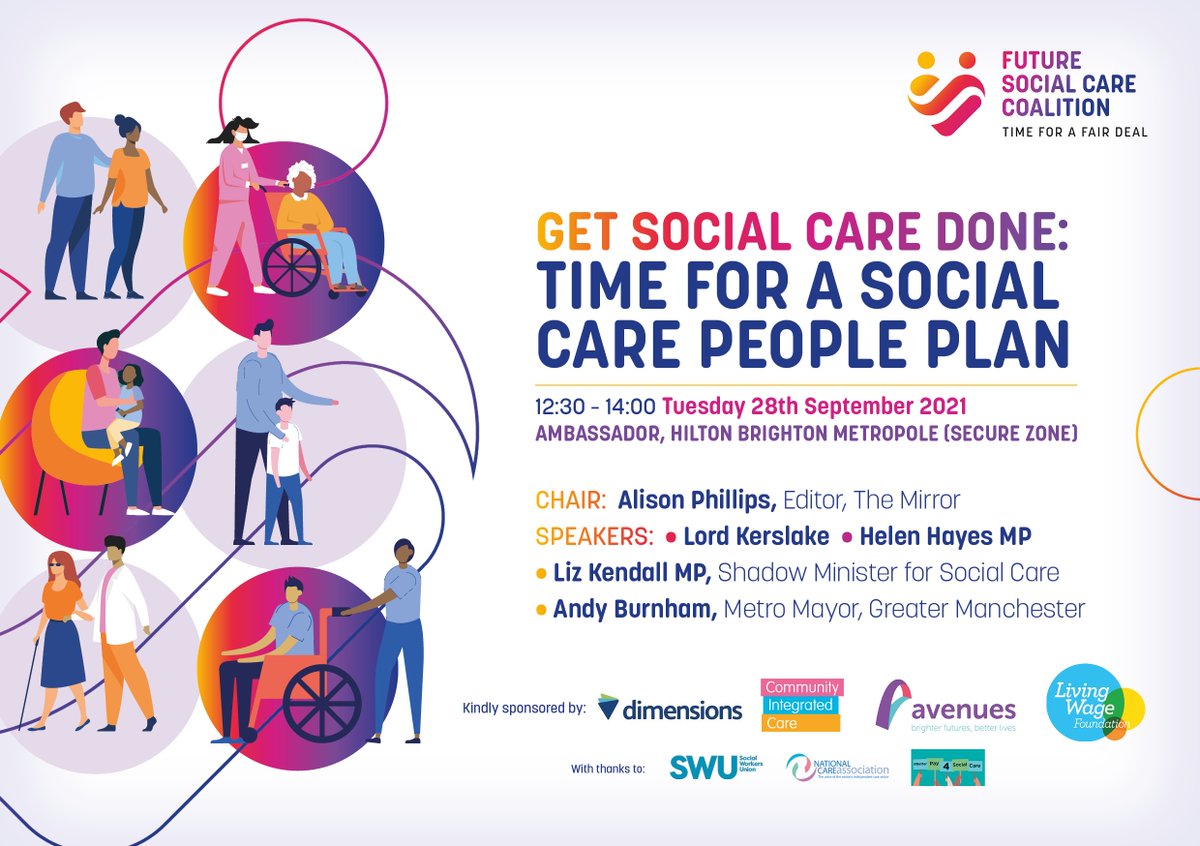 DimensionsUK's tweet photo. Pressing for #betterpayforsocialcare and a Social Care People Plan: We speak alongside @The_FSCC
at the party conferences to #GetSocialCareDone.
@UKLabour @Conservatives @LibDems
#TimeForAFairDeal https://t.co/bwARli7Ekx