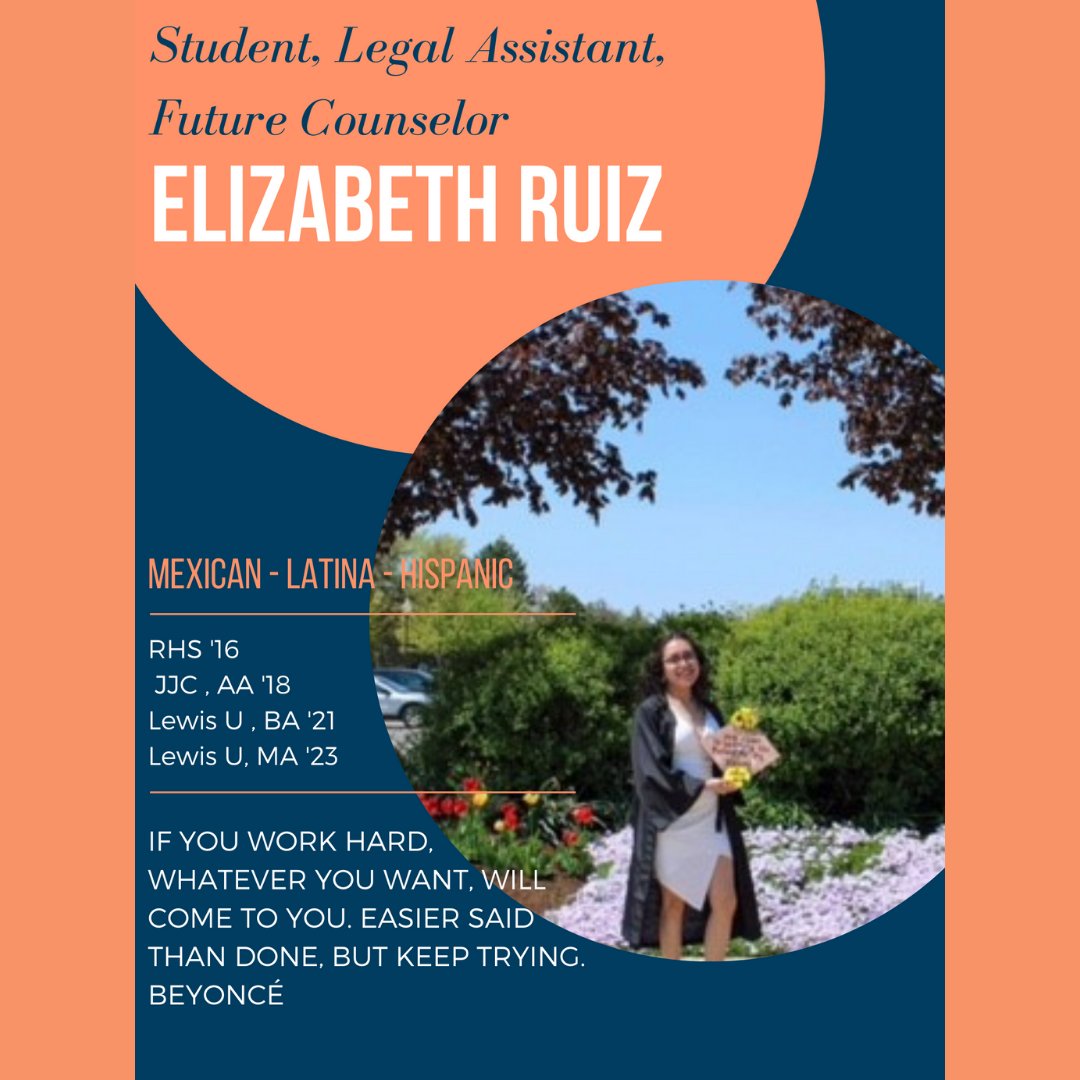 RomeoMathDept's tweet photo. Channeling Beyoncé, "If you work hard, whatever you want will come to you... Easier said than done, but keep trying", says Elizabeth RUiz. 
RHS '16, JJC '18, Lewis U, BA '21, MA '23
#RHS celebrates #HispanicHeritageMonth https://t.co/mX3wlQaQWH