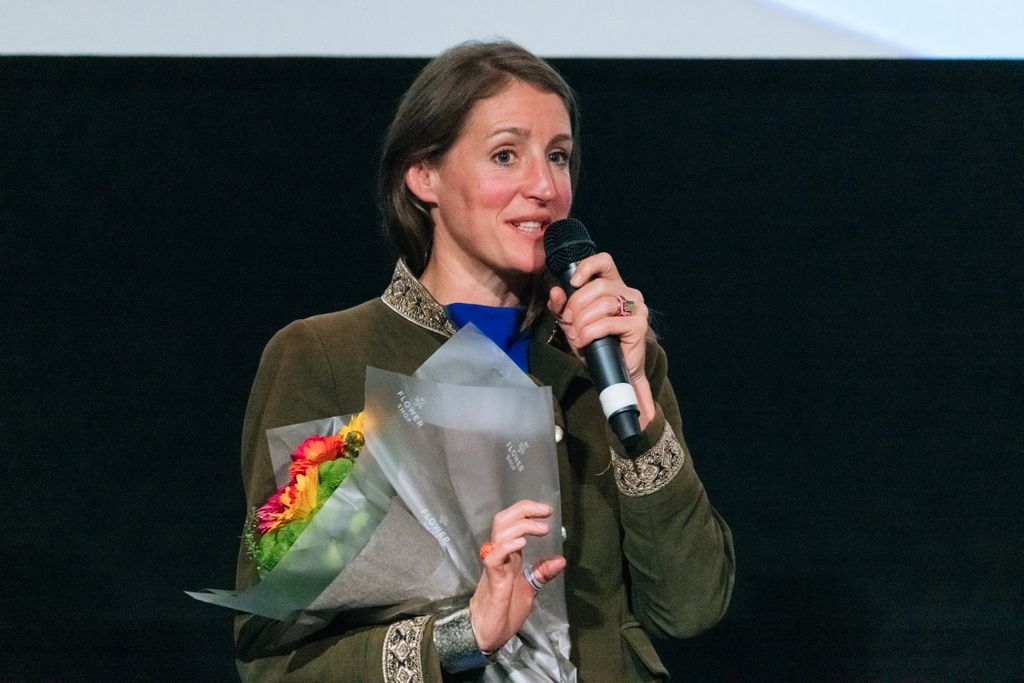 SlammerFilm's tweet photo. SCREENING SPOTLIGHT! It's Ann Waterman herself, Flora Montgomery at the Slammer Screening on the 10/09/2021! #slammerfilm #floramontgomery #cast #OdeonLeicesterSquare https://t.co/G0aqBIteVt