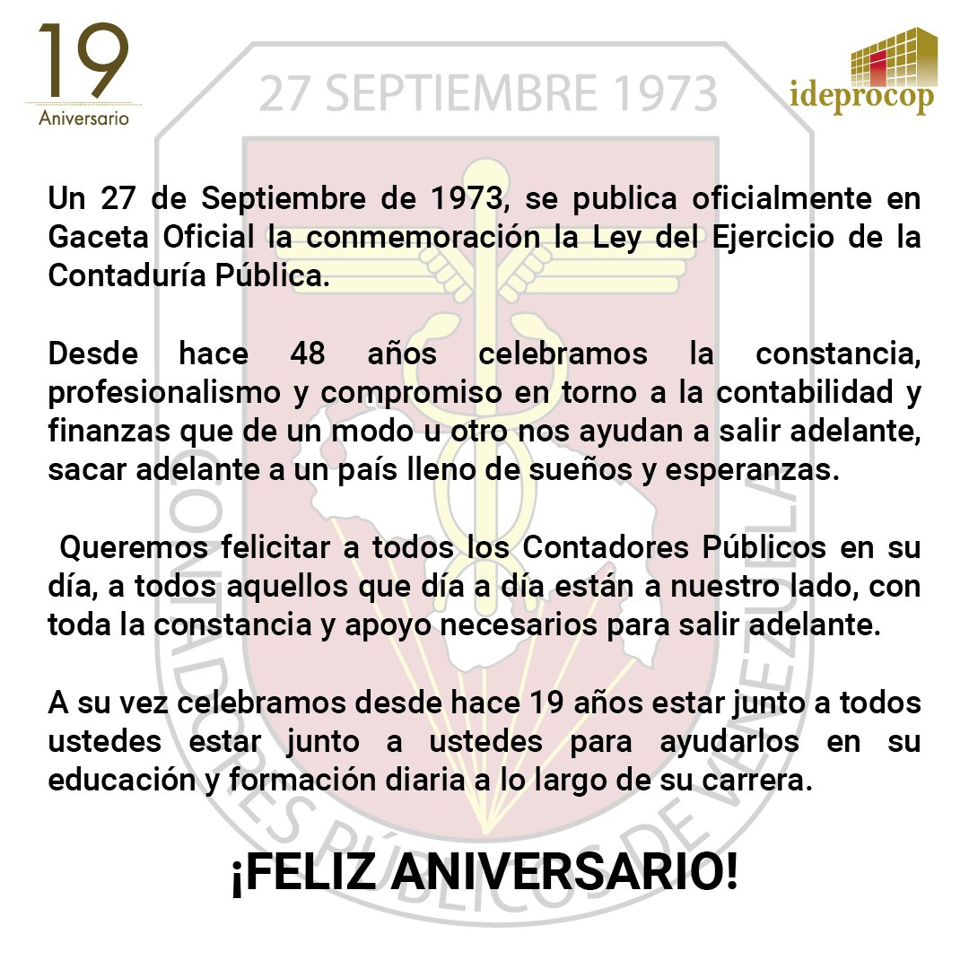 Ideprocop's tweet photo. ¡Feliz Dia a todos los Contadores!
#ccpmirnada #contadoresdc #contaduriapublica #fccpv #contador #contaduria https://t.co/yVUWh5NZ2S