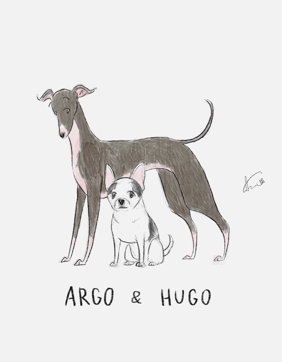 レゼ「昨日、展示に来てくれた方にプレゼントした2枚。 1枚目は愛犬達 