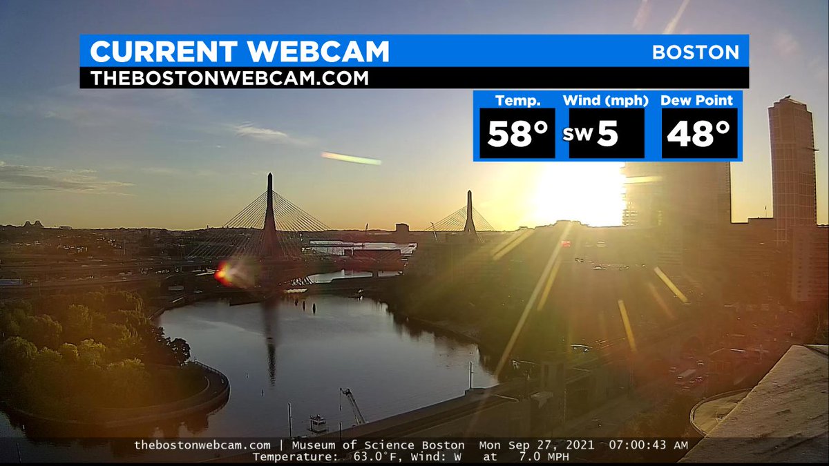 sarahwroblewski's tweet photo. Bright & cool start, temps warm up this afternoon with an increase of clouds. Light jacket/sweatshirt at the morning bus stop, won't need it by this afternoon. #WBZ #LayerWeather #CBSNBoston https://t.co/rvGmACPCrI