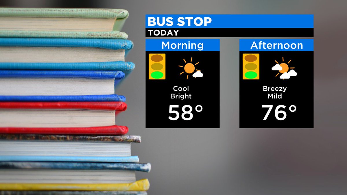 sarahwroblewski's tweet photo. Bright & cool start, temps warm up this afternoon with an increase of clouds. Light jacket/sweatshirt at the morning bus stop, won't need it by this afternoon. #WBZ #LayerWeather #CBSNBoston https://t.co/rvGmACPCrI