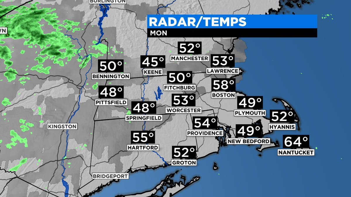 sarahwroblewski's tweet photo. Bright & cool start, temps warm up this afternoon with an increase of clouds. Light jacket/sweatshirt at the morning bus stop, won't need it by this afternoon. #WBZ #LayerWeather #CBSNBoston https://t.co/rvGmACPCrI