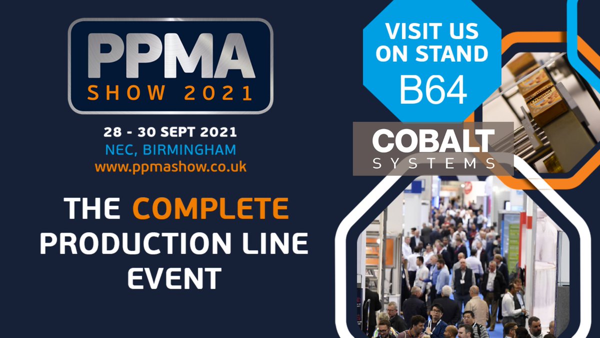 Cobalt_Systems's tweet image. @ppmaltd #ppma2021 opens tomorrow! If you&apos;re planning to visit, don&apos;t forget to register for free in advance and come and see us on stand B64! #labellingautomation #industrialautomation #manufacturingautomation ppmashow2021.reg.buzz/?exhibitor-inv…