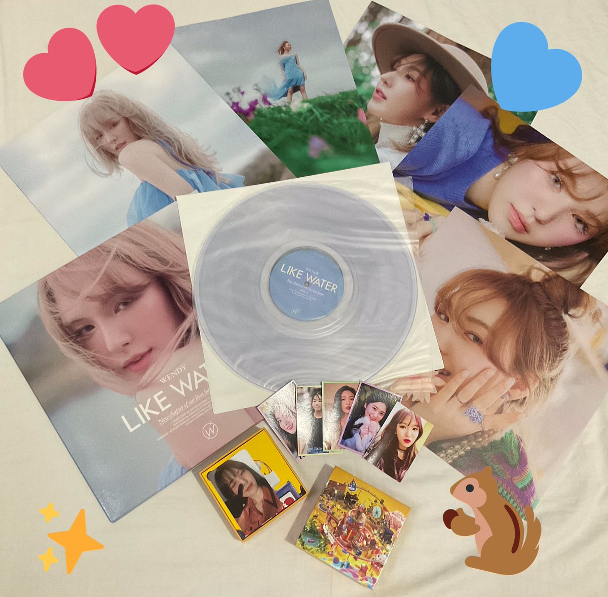 wanp0tato's tweet photo. Received my Like Water LP today aaaaa sobrang ganda 😍😭 Thank you so much @luvieeee_ph for this pasabuy and also for my Day 1 kihno, tas napull ko pa si Wendy ㅠ ㅠ My heart is so full rn 🥺💙
#LVPHFeedbacks https://t.co/NZJUZlleu5