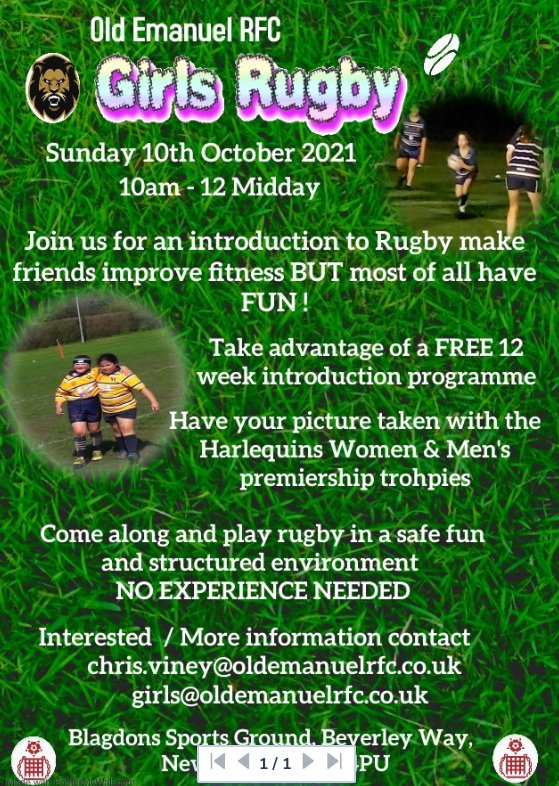Girls ruby why not give it a tri? <a href="/OldEmanuelRFC/">Old Emanuel Rugby Football Club</a> <a href="/ConnectedKings/">ConnectedKingston</a> <a href="/ActiveKingston/">Active Kingston</a>  <a href="/RBKingston/">Kingston Council</a>