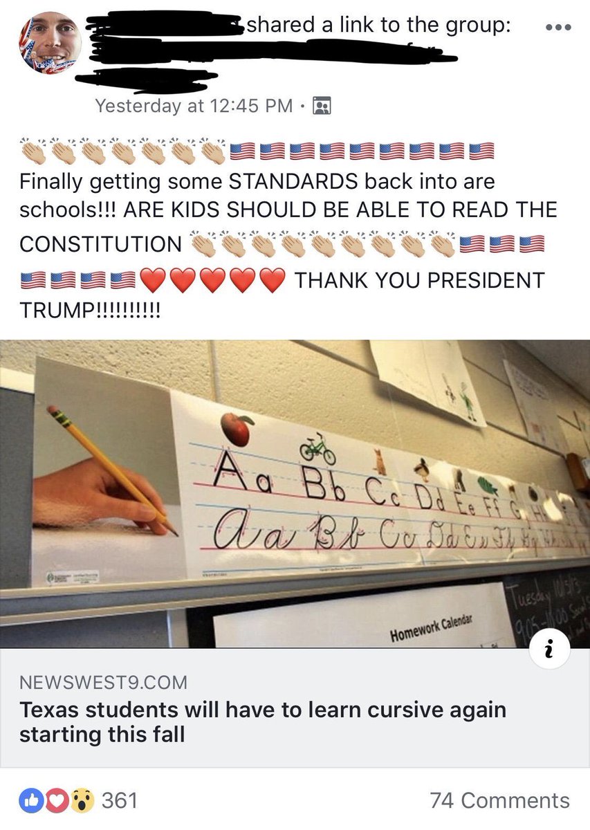 RightWingCope's tweet photo. The constitution, famous for only being printed and published in cursive https://t.co/Ei0BymgiDM