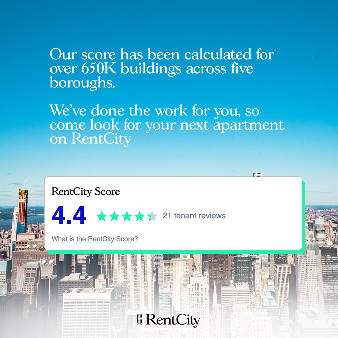 Find out what its like to live in a building, before you sign the lease. 

We've done the work for you, analyzing data for more than 650,000 buildings across New York City. Visit rentcity.co and start your search fo the perfect apartment today.