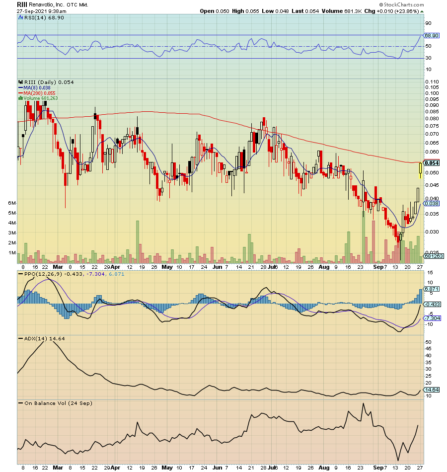 RadioSilentplay's tweet photo. $RIII .063 Infrastructure Breakout Play Low ss OTCQ Bottom getting found 

Weekly showing .25+ 

Govt News: Renavotio Comments on Recent Developments Related to the Federal Infrastructure BillPress Release | 08/25/2021

Remarks: Bullish Pink and OTCQB in strong sectors https://t.co/aX0pWkeYQV