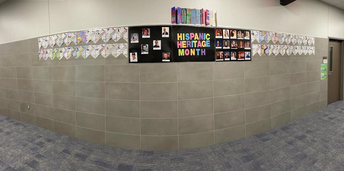 SISD_MultiPrgms's tweet photo. Ms. Martínez’s @springlions1 celebrating Hispanic Heritage Month by displaying her students’ amazing work. Check it out! #HispanicHeritageMonth #springisd #LOTE #multilingual #springhs https://t.co/nGa8z8ejUz