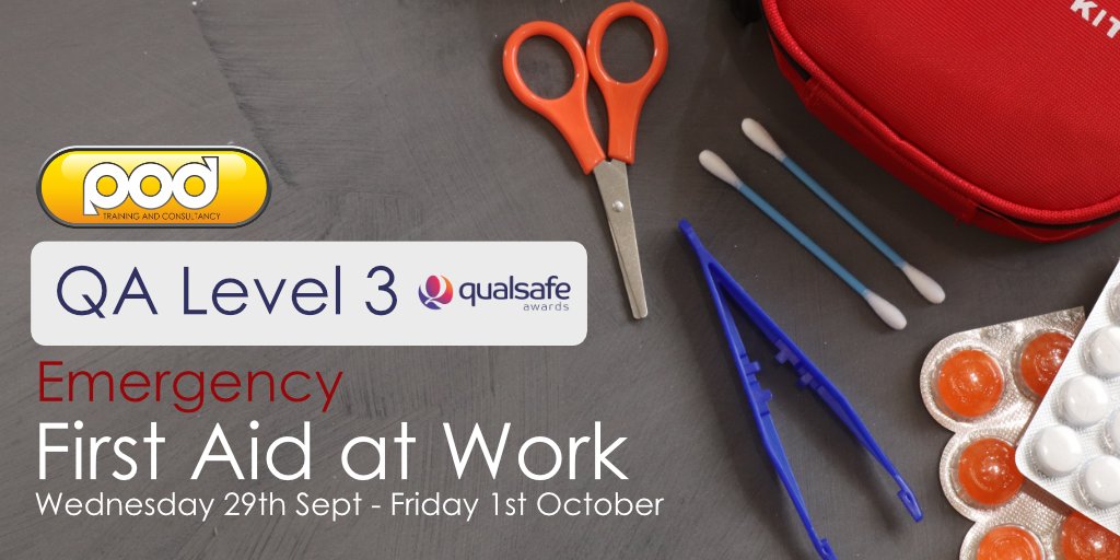 PODTraining's tweet photo. Join us in Tavistock for a 3-day @Qualsafe certified Emergency First Aid at Work course this week from Wednesday 29th September to Friday 1st October! Contact us today to book - limited spaces available!! #firstaid https://t.co/JDmYopMRlr