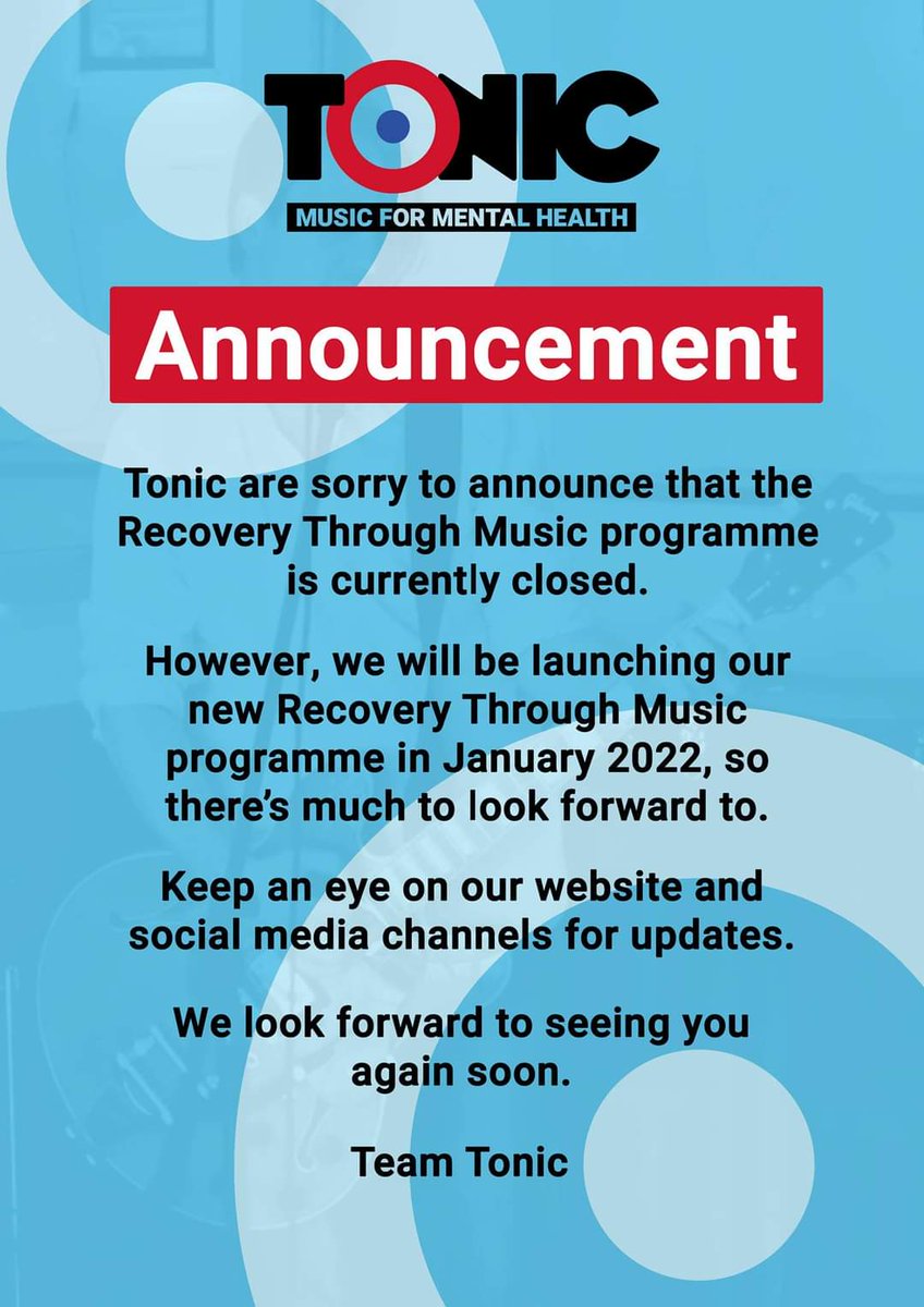 TonicRTM's tweet photo. @tonicmusicmh look forward to welcoming you to our new @TonicRTM Programme in January.

For all inquiries please email teamtonic@tonicmusic.co.uk
https://t.co/mMdGAG1mHS https://t.co/gpVGwa20Pt