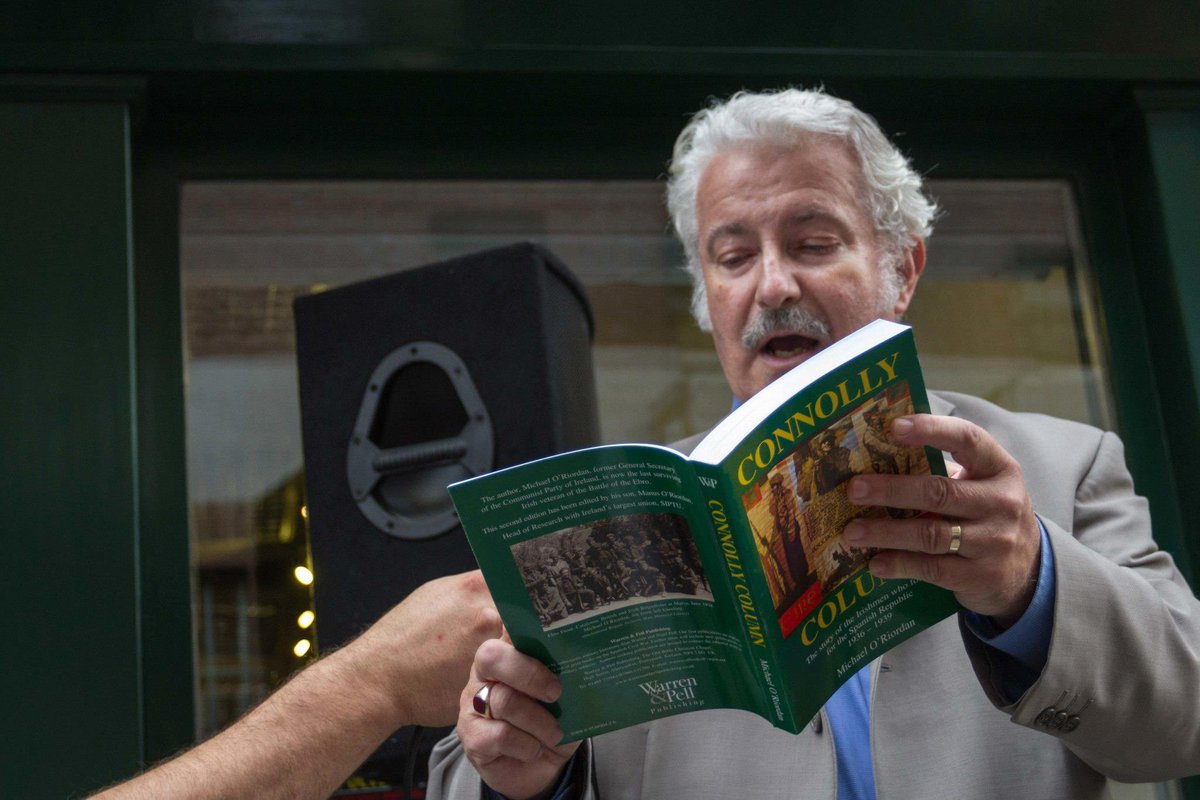We mourn the loss of IBMT Ireland Secretary Manus O’Riordan at the age of 72. Proud Dubliner, trade unionist, son of International Brigader Michael O’Riordan and prolific writer and speaker about the International Brigades. ¡Salud camarada! ¡No pasarán!