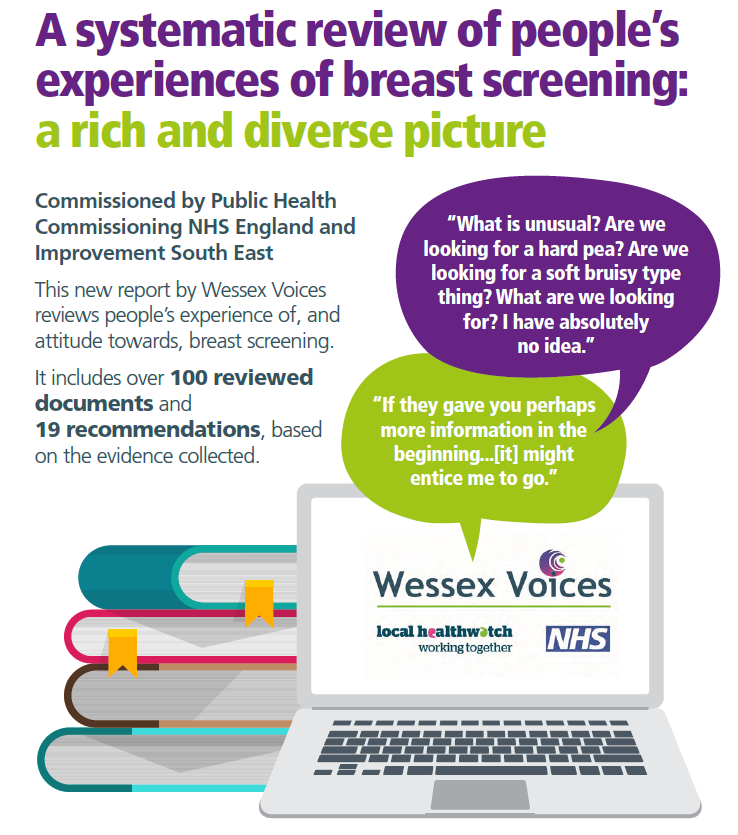 InvPeople's tweet photo. We looked at over 100 sources in our recent review of breast screening literature. 

If you haven't had a read yet, you can see the full report here: https://t.co/Sn0OtBmrQR

#patientfirst #cancer #breastcreening

@NHS_WCA @HealthwatchE https://t.co/AeTrRoHeHQ
