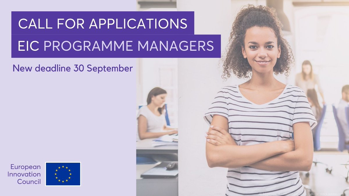 📣 Last call: Women in tech and #womeninnovators do not miss the opportunity to become an <a href="/EUeic/">European Innovation Council</a> Programme Manager. Apply by 30 September! 

👉europa.eu/!ThutrX

#UnionOfEquality
