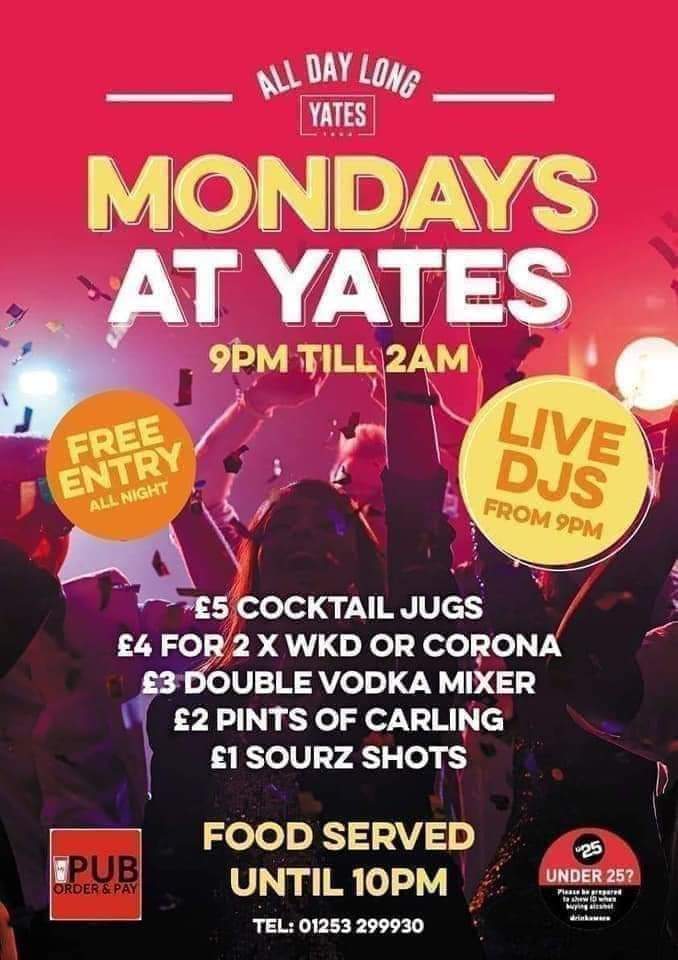 Blackpoolbars1's tweet image. Monday night at Yates Blackpool Market Street £5 cocktail pitchers

#Blackpool #Cocktails #MondayMotivation #Mondaymadness