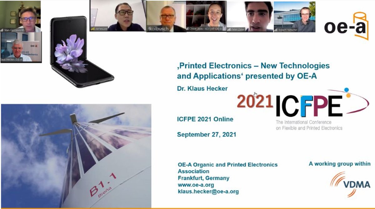 OEAonline's tweet photo. Throwback to @OEAonline session at the #ICFPE Conference this morning. Thank you to our fabulous speakers from @coatema, @NovaCentrix, @heliatek, @HolstCentre, #ICI & #TCL. Looking forward to our OE-A Asia meeting online tomorrow! About the conference:
https://t.co/9E8E9IMpVd https://t.co/8q0o9kocVT