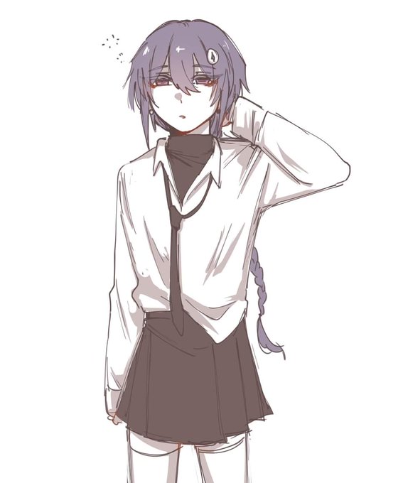 Another sketch with qiqi but older and high school au #原神 #qiqi 