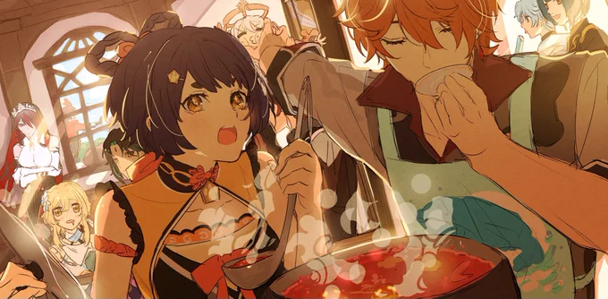 おめでとうございます~!一年分の旅の記録と共に🖋
 #原神1周年  #原神 