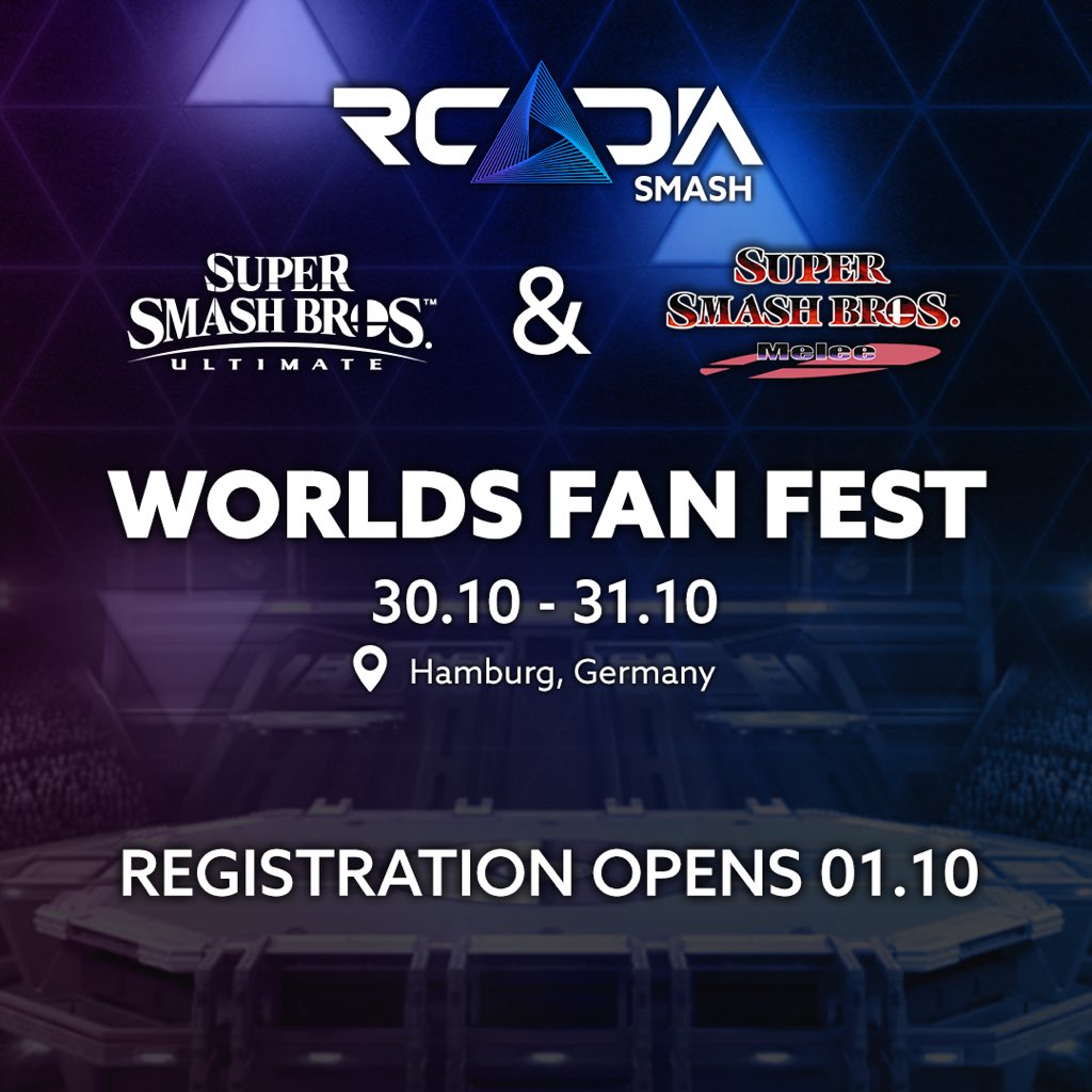 [ULTIMATE &amp; MELEE]

📅 30.10 - 31.10
📍<a href="/rcadia_official/">RCADIA</a>, Hamburg
👥 128 Players
💰Soon™

| REGISTRATION OPENS 01.10 |