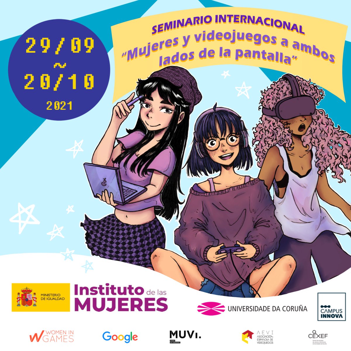 videojuegosAEVI's tweet photo. 🗓️El próximo 29 de septiembre arranca el seminario internacional ‘Mujeres y #videojuegos, a ambos lados de la pantalla’. El día de la inauguración impartiremos la conferencia “Las mujeres en la industria de los #videojuegos” Toda la información en 👉  https://t.co/aVFoCYoJnL https://t.co/fp9EHiASWc