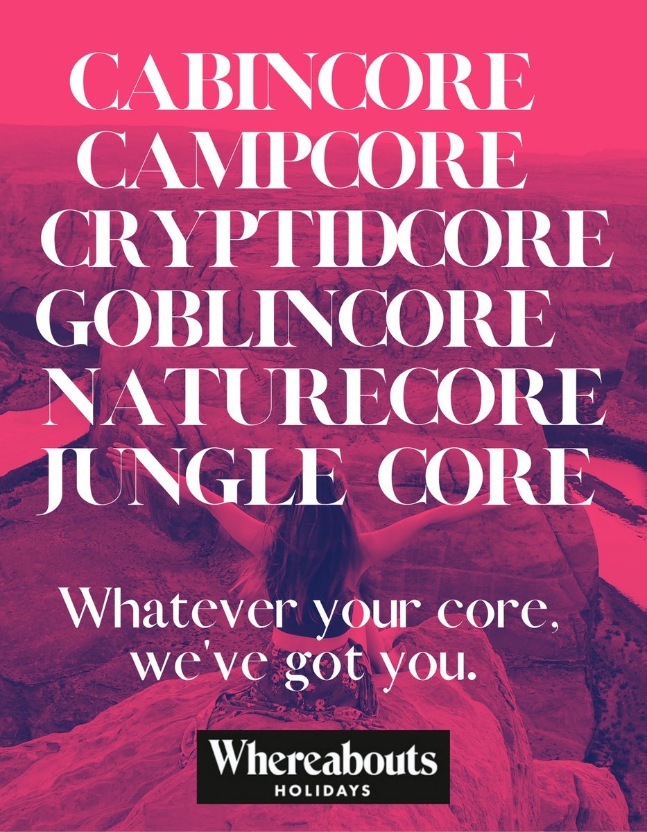 ag_reeves's tweet photo. All the cores #SeeMoreOfTheWorld with
@WhereaboutsHols @OneMinuteBriefs #junglecore #Cabincore #Campcore #Cryptidcore #Goblincore
#Naturecore https://t.co/mvOASQAwAV