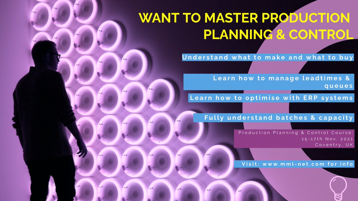 Craig_Hamer's tweet photo. Work in manufacturing or production? Want to drive your productivity and profitability? Join us for our world-renowned Production Planning &amp; Control Course: 15th-17th Nov, Coventry, UK. Ask for more information.#manufacturingoperations #productionplanning #manufacturingexcellence https://t.co/q0s63VFPZM