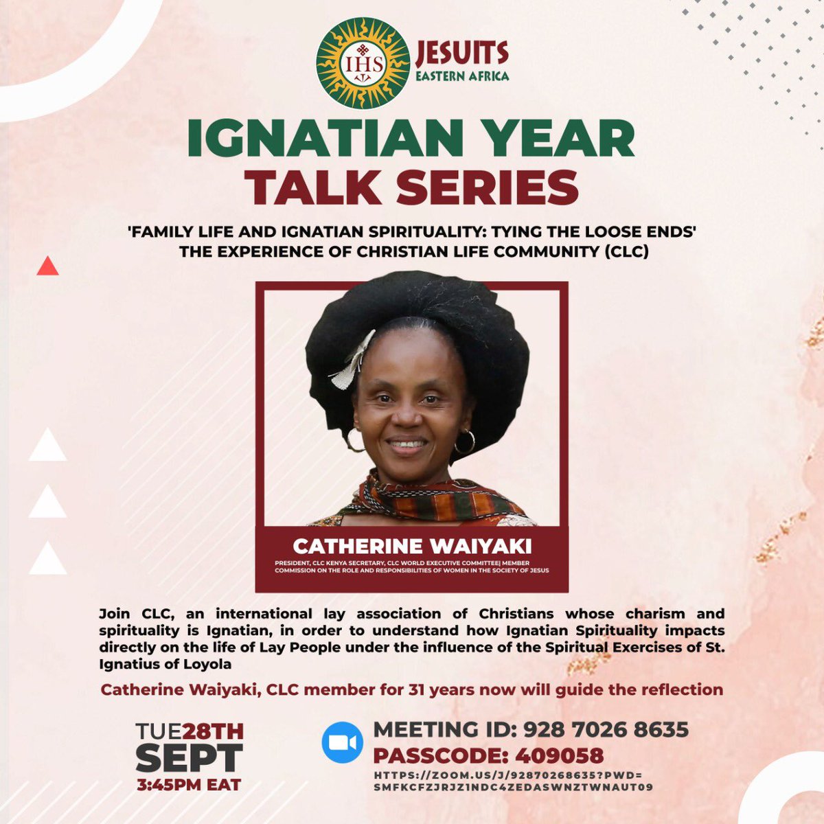 Centre For Research, Training and Publication. (@crtp_hekima) on Twitter photo Join us on 28th September at 3:45pm EAT in this interesting conversation on Family Life and Ignatian Sprituality <a href="/CRTP_Hekima/">Centre For Research, Training and Publication.</a> Join us on 28th September at 3:45pm EAT in this interesting conversation on Family Life and Ignatian Sprituality <a href="/CRTP_Hekima/">Centre For Research, Training and Publication.</a>