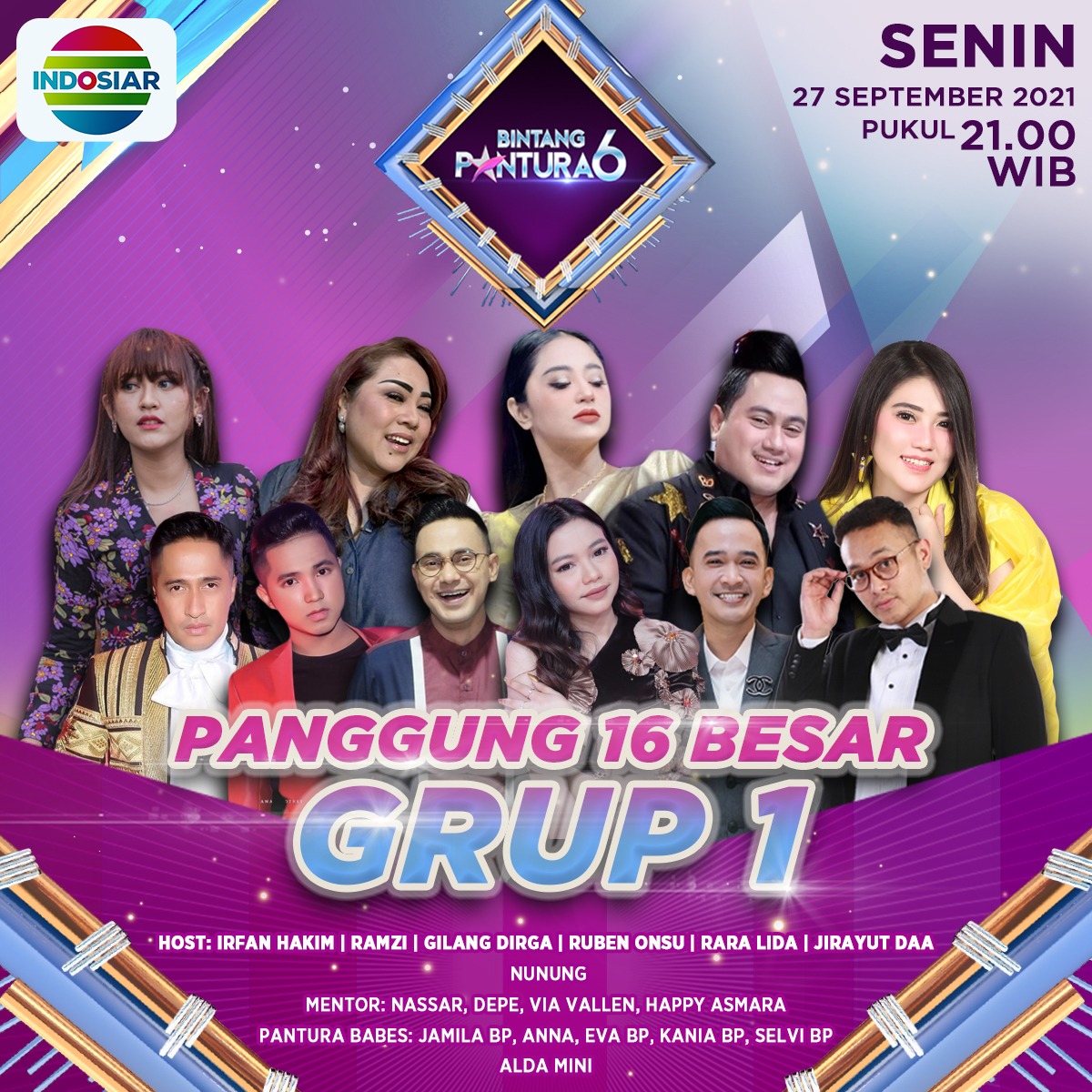 Indosiar's tweet photo. Babak baru siap dimulai! Panggung 16 besar segera dimulai!
Anak didik dari team manakah yang akan lolos kebabak selanjutnya?
#BintangPantura6 #TeamKiyowo #TeamTerpesona #TeamSayang #TeamHappy https://t.co/fyy3vLleuG