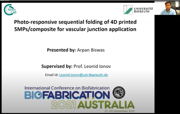 IonovLab's tweet photo. @biofab2021 has started and we are part of it! @Arpan55108871 Biswas presented a novel way for forming T-junctions for vascular system. #4Dbiofab #tissueengineering #stillonline https://t.co/kPUGxzyUaz