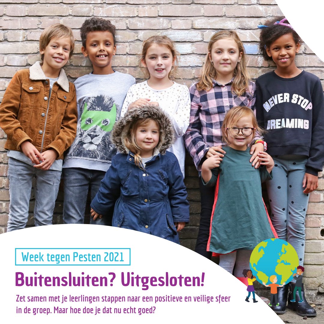Buitensluiten? Uitgesloten! Dat is het thema van de Week Tegen Pesten dit jaar. De Vreedzame School is een voorbeeld van een integraal en schoolbreed programma, wat werkt aan een positief en veilig schoolklimaat. #weektegenpesten