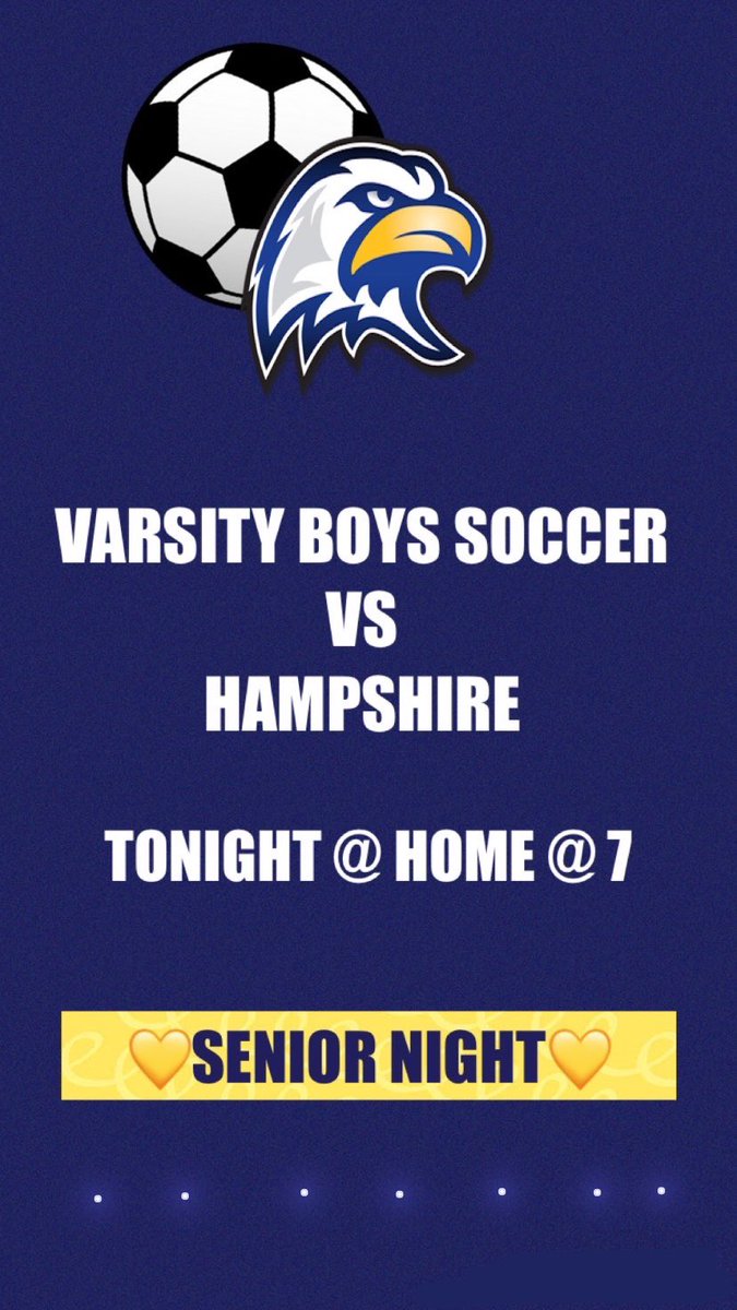 Support our soccer seniors tonight @ home @ 7! 💛💙⚽️