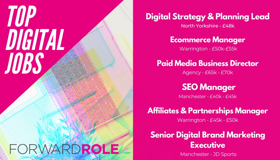 ForwardRole's tweet photo. Latest Digital Roles 💻💥
For more info and to view all of our #Digital & #Ecommerce jobs,
click here: https://t.co/A2z0GGE8Iu
#hiring #TalentForGrowth https://t.co/HvesCNYNo7