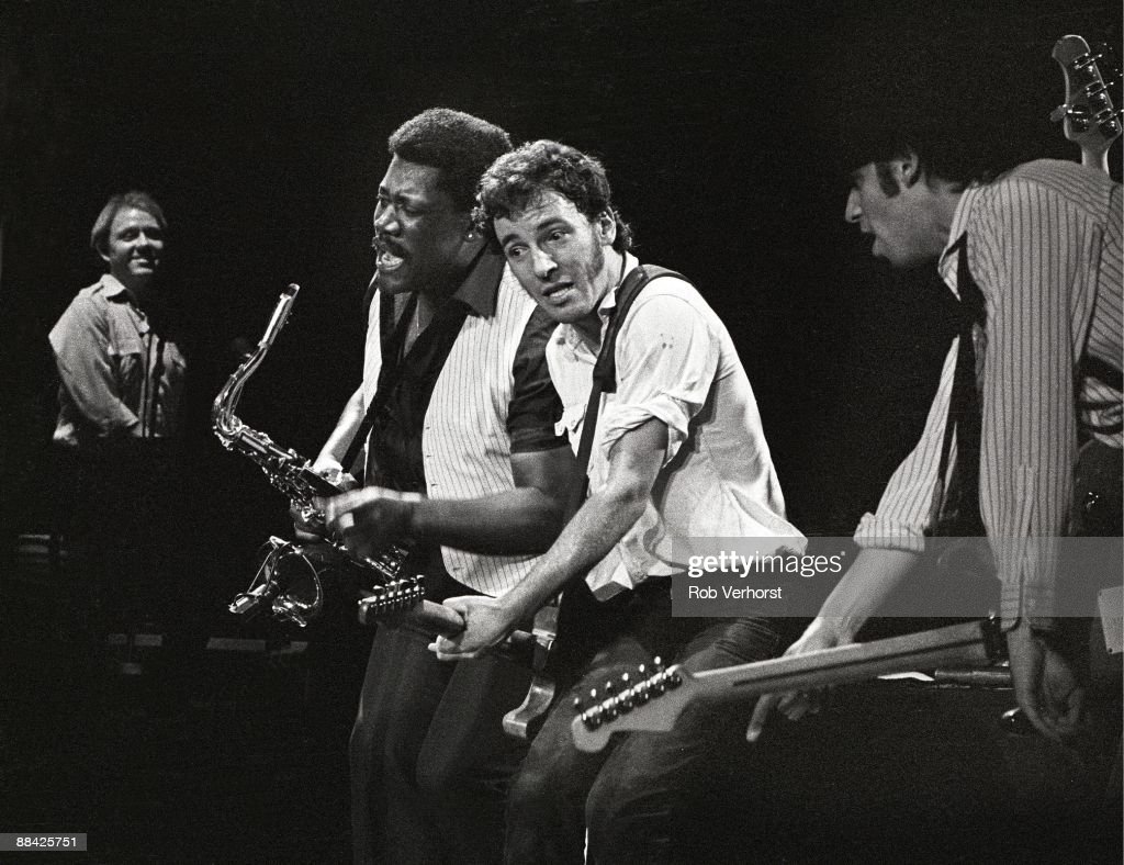 serquara's tweet photo. Danny  Federici Clarence Clemons Bruce Springsteen @springsteen Stevie Van Zandt @StevieVanZandt performing live one stage Netherlands photo by Rob Verhorst https://t.co/ozDQU0b26I