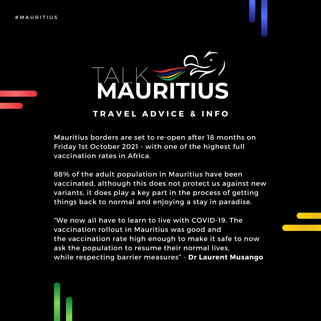 talkmauritius's tweet photo. MAURITIUS IS OPENING!

We have highlighted some information for both vaccinated and unvaccinated passengers planning to visit Mauritius.

Please note that information is subject to change following further advice and events.

Sources: BBC, https://t.co/2fTbLYiYUZ

#mauritius https://t.co/vhS0wzkyhj