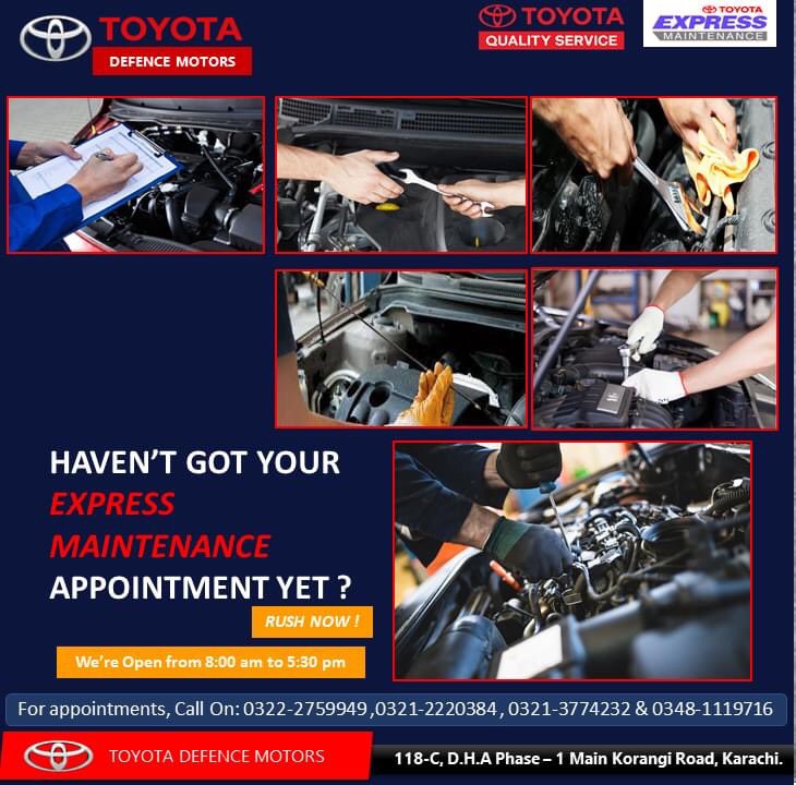 Toyota Defence Motors on Twitter "Haven't Got Your Express Maintenance