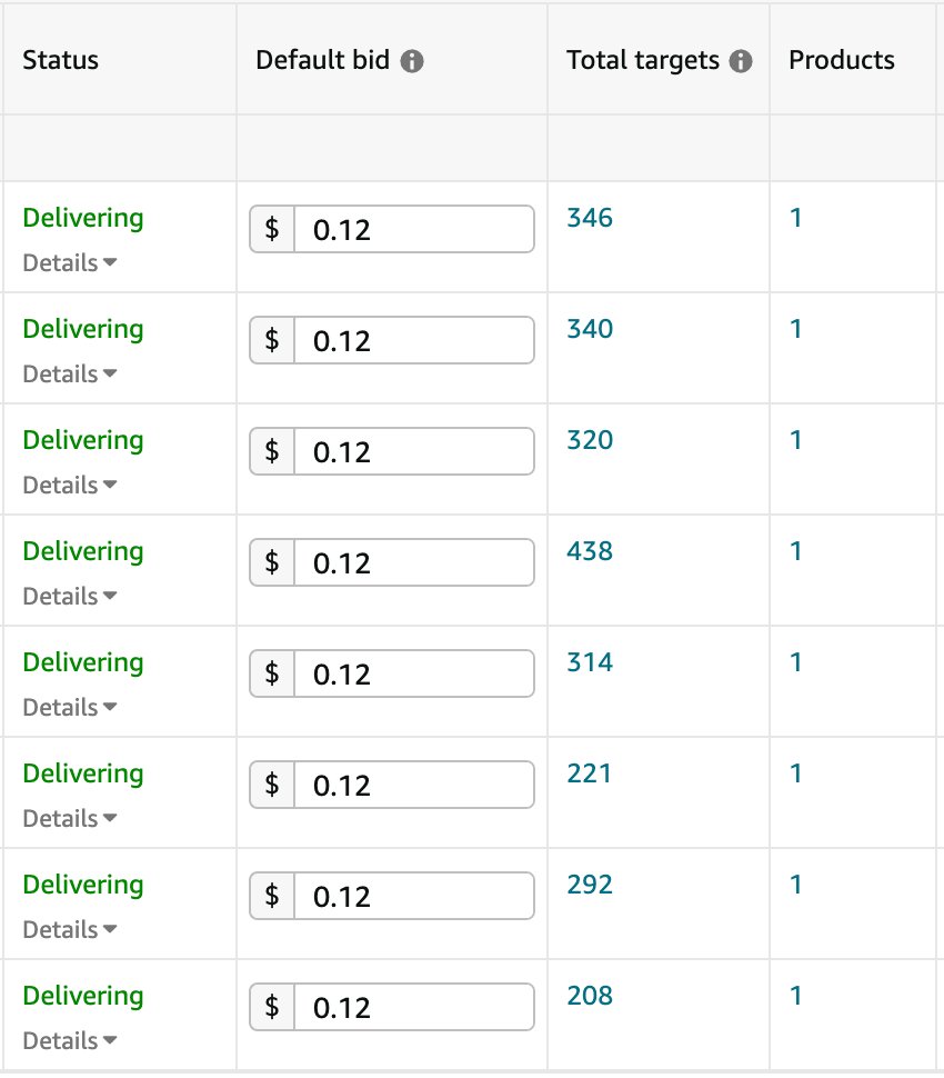 sumnerandali's tweet photo. Just finished targeting...
โ
2,000+ common misspellings
โ
250+ 1-review/ 3-star ASINs
With Amazon PPC.
Let's see what happens! ๐
#AmazonPPCStrategy #AmazonPPCLaunch https://t.co/RmayhYNdCR