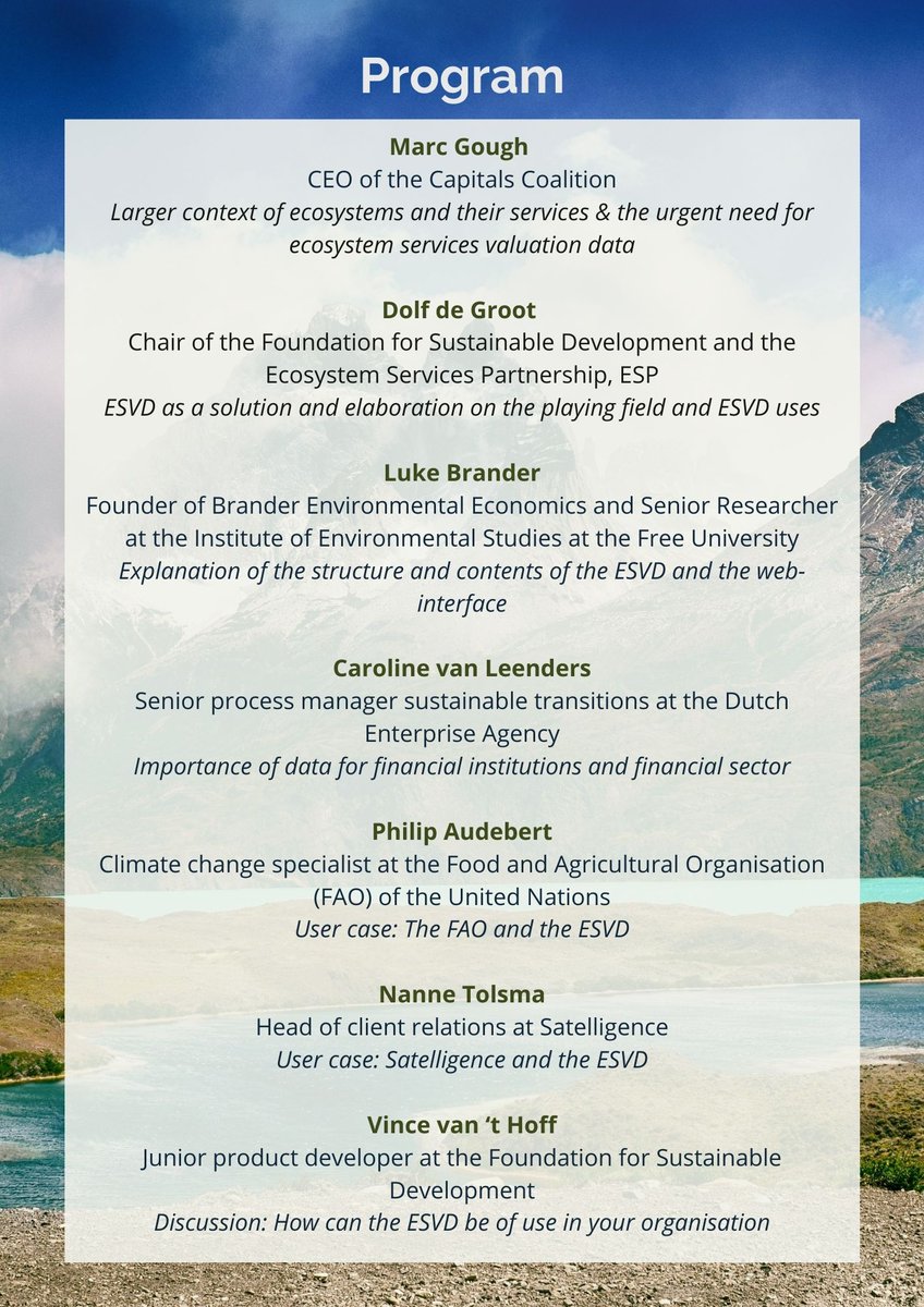 ESPartnership's tweet photo. Webinar: Use the #EcosystemServices Valuation Database to assess the monetary value of nature anywhere on earth

The ESVD will have its official launch on 14 October, 13:30 CET 
more info &amp; registration
https://t.co/aoZDz72Lkt https://t.co/zbfR1octB3