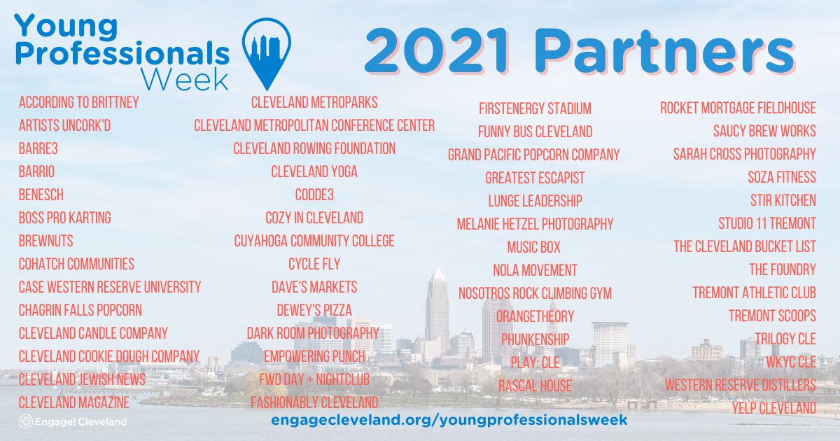 EngageCleveland's tweet photo. That's a wrap on our 8th Annual Young Professionals Week! We want to thank everyone who attended these events, it was great seeing so many Cleveland YPs! We also want to thank our incredible partners and sponsors. #CLEYPWEEK wouldn't be possible without their generous support. 🎉 https://t.co/GHGWnhLaFJ